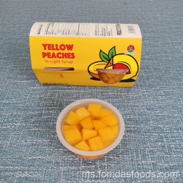 4oz / 113g Peach kuning segar dalam sirap